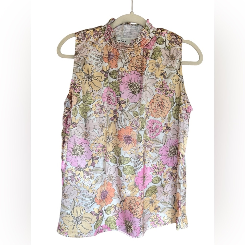 Yana K Floral Sleeveless Top sz L